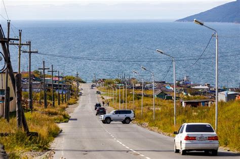 Autumn 2016 Magadan Russia Motor Road In The Center Of Magadan