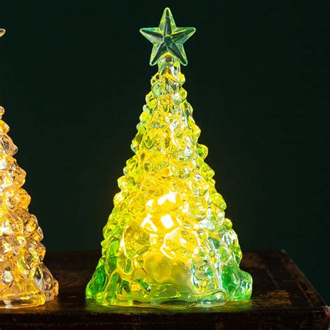 Yyeselk Tabletop Acrylic Christmas Tree 4 1 Inch Mini Christmas Tree