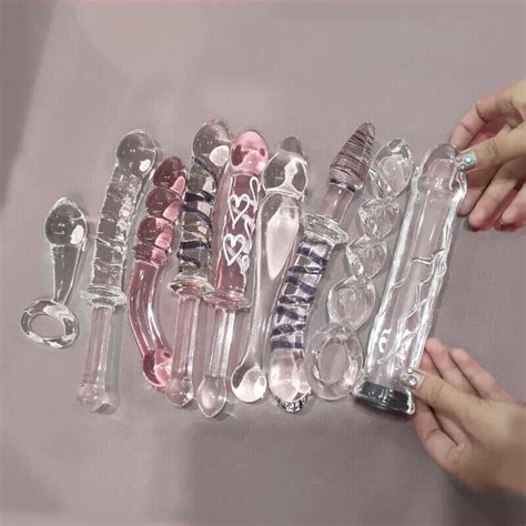 Manyjoy Glass Dildo Crystal Realistic Dilator Long Viginal Anus Plug G