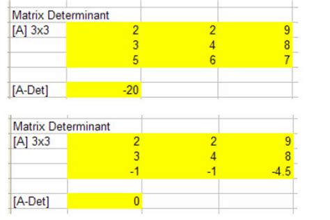 Matrix operations in excel