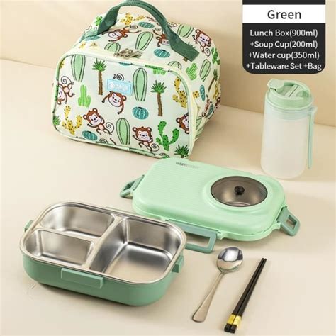 Lunch Box Boite A Repas Green Set Ml Worthbuy Bo Te D Jeuner