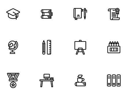 20 Free School Vector Icons (AI)