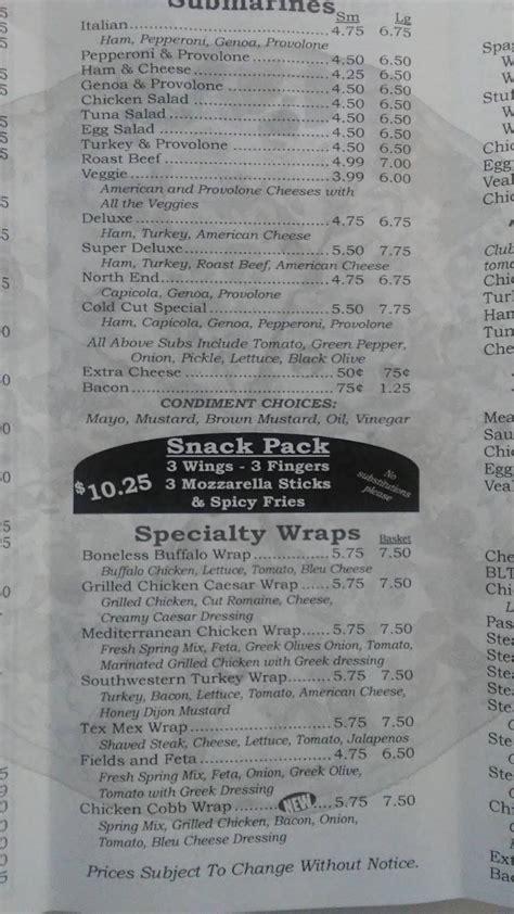 Menu at Bucksport House of Pizza pizzeria, Bucksport