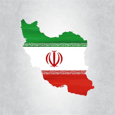 Iran Karte Mit Flagge Premium Vektor