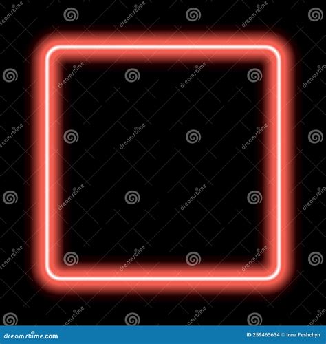 Neon Glowing Frame Illuminated Geometric Shape Sign In Shape Of