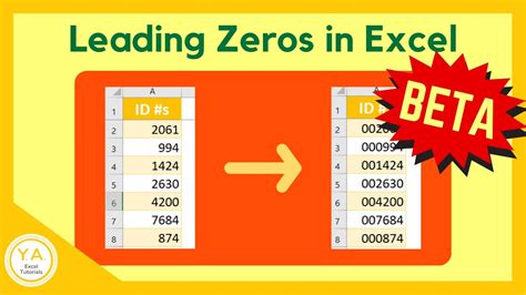 Excel Leading Zeros Setting Beta Tutorial YouTube