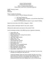 SBON Assignment Doc Lincoln Technical Institute Practical Nursing