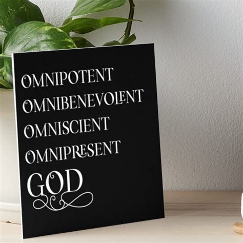 "Omnipotent Omnibenevolent Omniscient Omnipresent GOD" Art Board Print ...