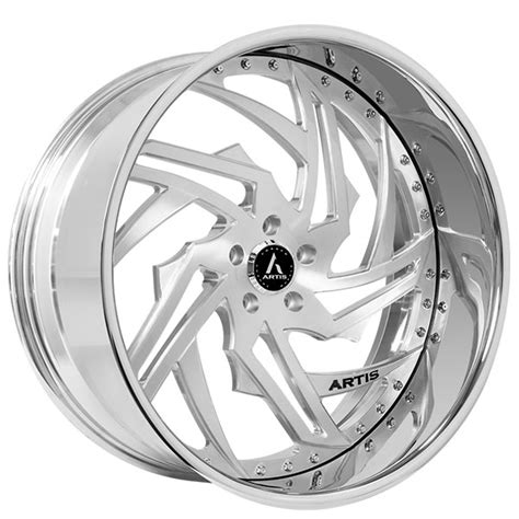 20 Staggered Artis Forged Wheels Skeletor Brushed Silver Face With