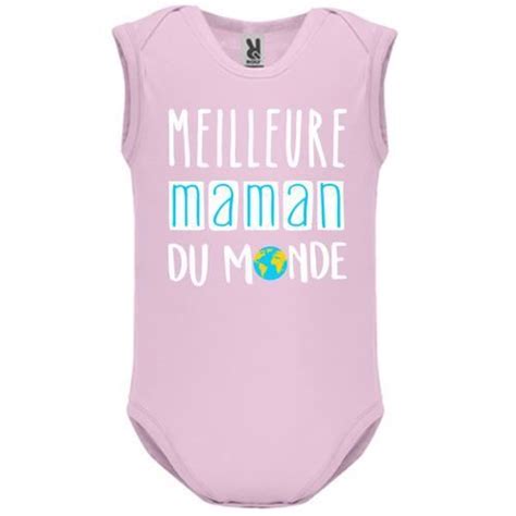 Body B B Manche Sans B B Fille Rose Meilleure Maman Du Monde