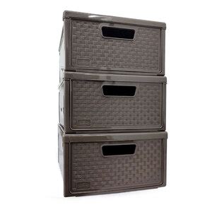 Kit Gaveteiro Modular Empalh Vel Organizador Multiuso Rattan Pl Stico