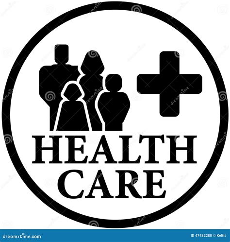 Round Health Care Icon With Family Stock Vector - Image: 47432280