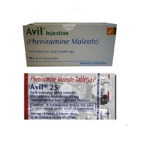 Avil Pheniramine Maleate Ip 50 X 2 Ml Treatment Anti Flu At Rs 40