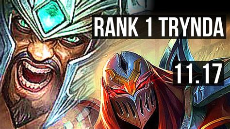 TRYNDAMERE Vs ZED MID Rank 1 Trynda Quadra Dominating KR