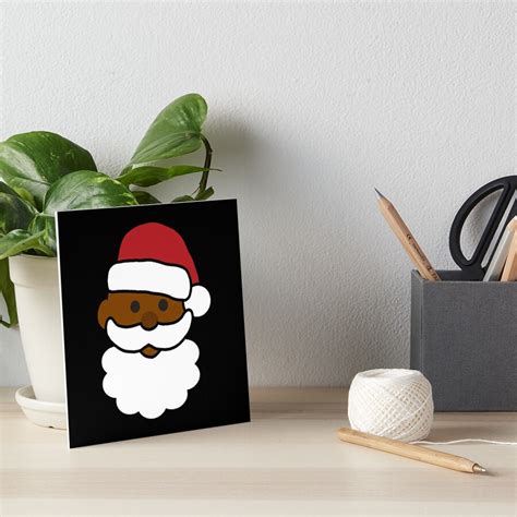 "Cute Black Santa Emoji Face" Art Board Print for Sale by blackartmatters | Redbubble