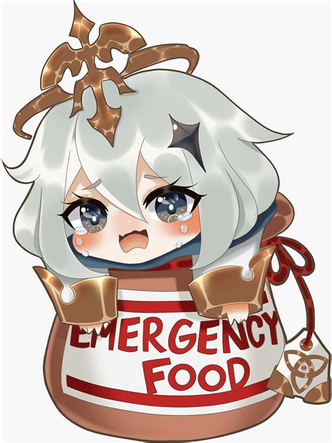 Paimon Emergency Food Sticker By Starberrycow Redbubble