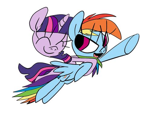 Rainbow Dash And Twilight Sparkle Flying