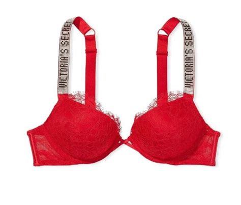 Victorias Secret Bombshell Add 2 Cups Push Up Bra Red Lace Shine Strap 36d Nwt Ebay