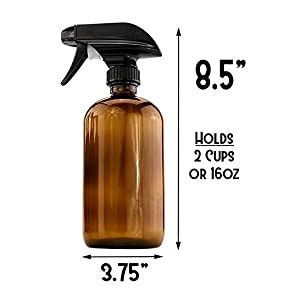 16 Ounce Amber Glass Spray Bottles W Reusable Chalk Labels 2 Pack