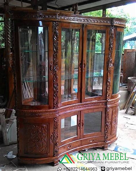 Almari Hias Pintu Minimalis Jati Furniture Jati Jepara