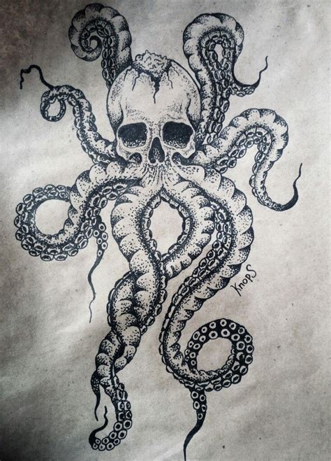 Pin By Welderhbeckett On Cool Skull Drawings Ect Octopus Tattoo