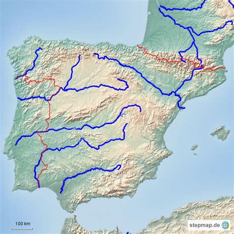 Stepmap Flüsse Landkarte Für Spanien