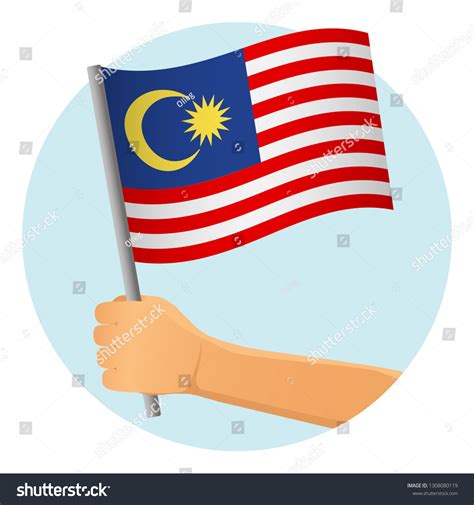 Malaysia Flag Hand Patriotic Background National Stock Vector Royalty