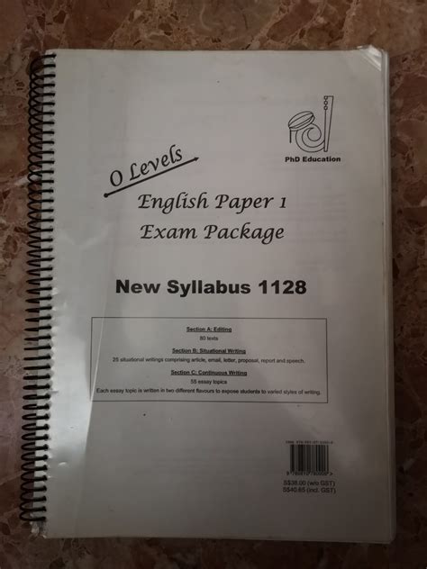 O Level English Paper By Phd Education Hobbies Toys Books