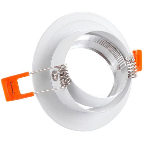 Pack Aro Foco Downlight Basculante Circular Aluminio Blanco Mm