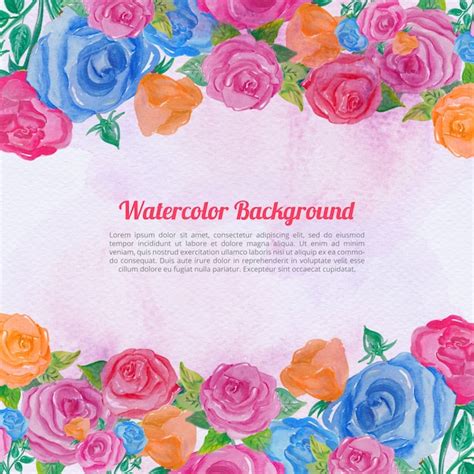 Premium Vector | Watercolor roses background