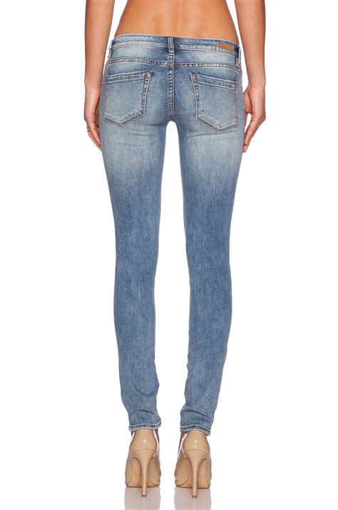 Lyst Blank Skinny Low Rise Stretch Denim Jeans In Blue