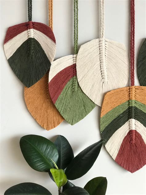 Macrame Leaf Wall Hanging Home Decor Autumn Etsy Australia