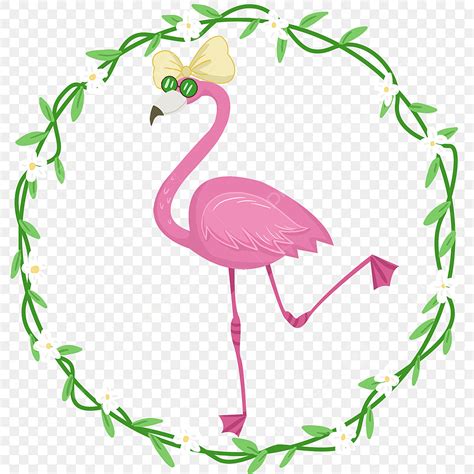 Summer Flamingo White Transparent Cute Flamingo Wearing Sunglasses In