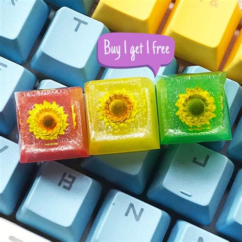 Sunflower Keycaps Flower Keycaps U Resin Keycaps Handmade Etsy