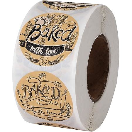 Amazon Inch Round Natural Kraft Baked With Love Stickers