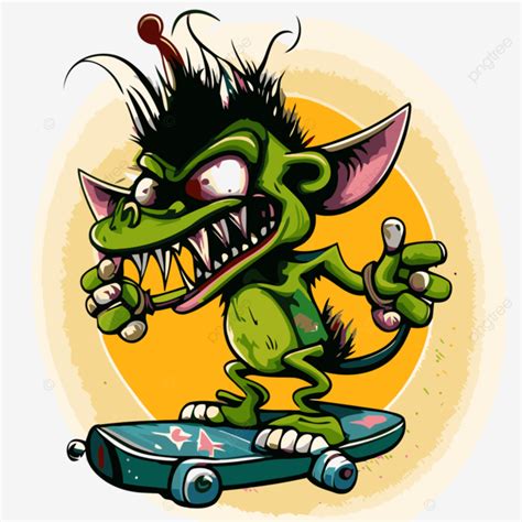 Rat Fink Vector Sticker Clipart Cartoon Of A Green Monster On A