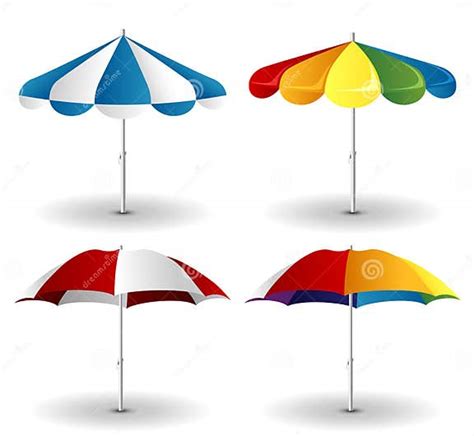 Beach Umbrella Set Stock Vector Illustration Of Colorful 32453629