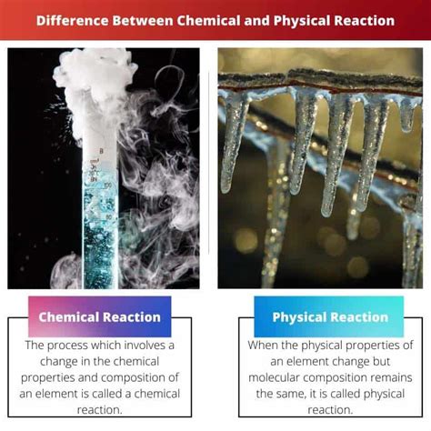 Chemical Vs Physical Reaction Difference And Comparison