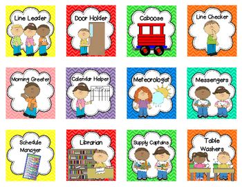 Happy Helpers Classroom Jobs Chart by Tender Loving Kindergarten