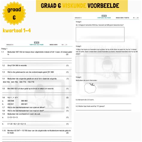 Graad 6 Wiskunde Oefenvraestelle Met Memos Kwartaal 1 4 Teacha