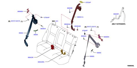 1985 Nissan Seat Belt Receptacle Rear 88842 6RR8A Genuine Nissan Part