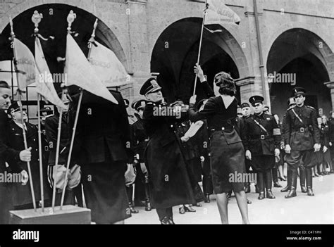 Benito Mussolini At The School Of Italian Youth In Orvisto 1940 Stock