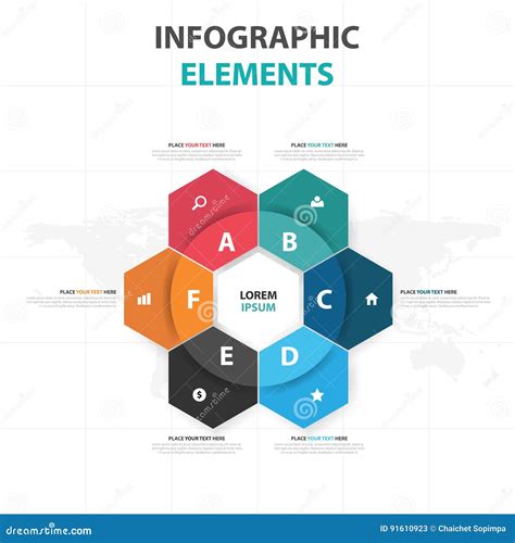 Abstract Colorful Hexagon Business Infographics Elements Presentation Template Flat Design