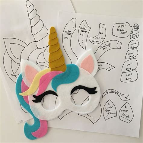 Unicorn Mask Pattern PDF Downloadable Pattern Only - Etsy | Unicorn ...