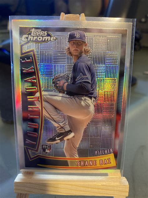 Topps Chrome Sonic Shane Baz Youthquake Rays Yq Rc Ebay