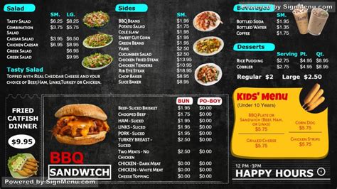 Digital signage design for Restaurant Menu