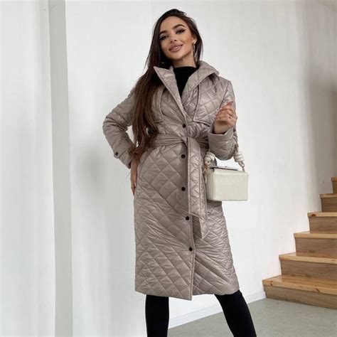 Есть видео!! куртка пальто стёганое теплое осень с капюшоном поясом ...