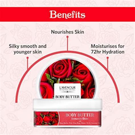 L Avenour Hydrating Non Greasy Romantic Rose Body Butter For All Skin