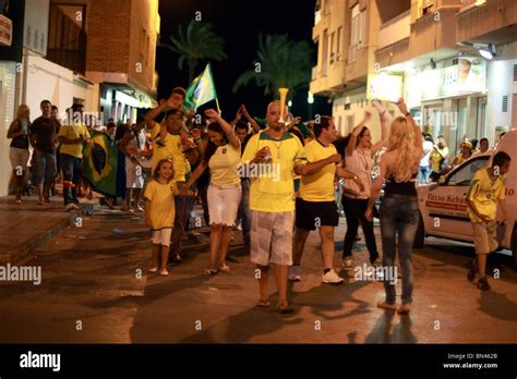 Brazil Football Fans Celebrate World Cup Victory Stock Photo - Alamy