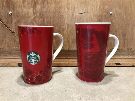 Set of 2 Starbucks Mugs Starbucks Red Coffee Mugs - Etsy